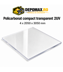 Policarbonat compact transparent 2UV 4 x 2050 x 3050 mm